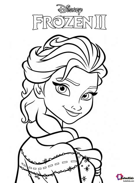 Free Printable Print Frozen 2 Coloring Pages Elsa Hair Down