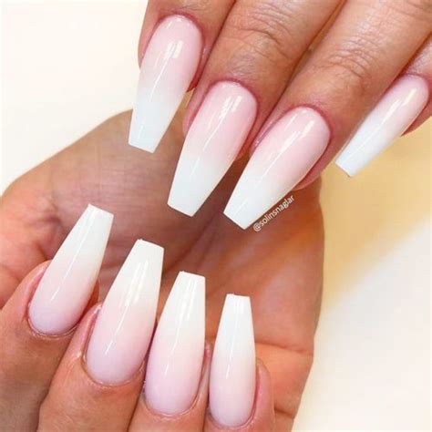 Matte Pink And White Ombre Nails With Glitter Matte