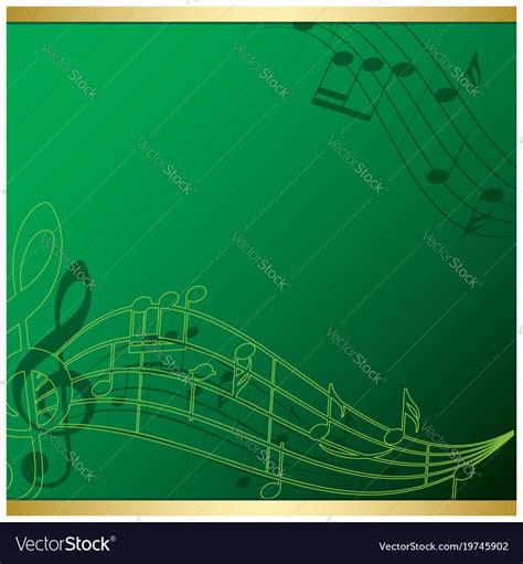 Bright Green Background With Music Notes Flyer Vector Image