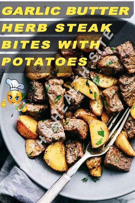 Add half the steak in a single layer and cook, turning a few times until golden and medium rare, about 5 minutes. Garlic Butter Herb Steak Bites with Potatoes | Healthy ...