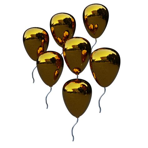 3d Gold Balloons Illustration 13079343 Png