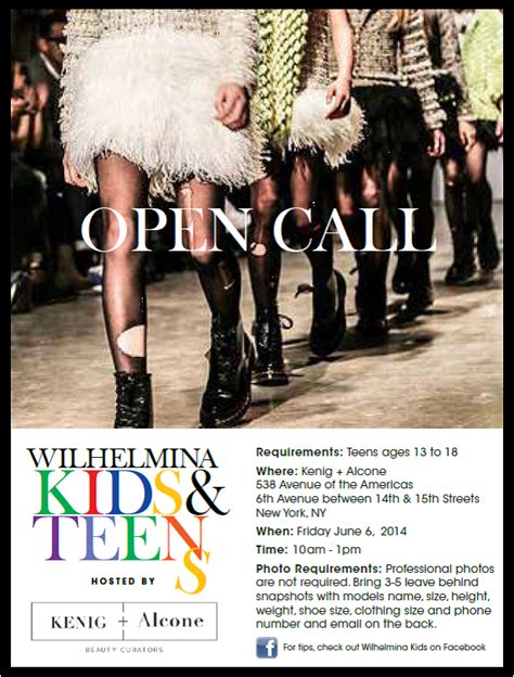 Wilhelmina Models Is Holding An Open Casting Call For Teens Auditions