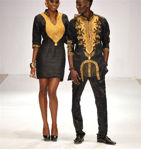 black and gold dashiki couple outfits matching african traditional dashiki