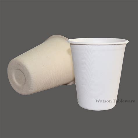 Biodegradable Made From Sugarcane Bagasse 8oz Paper Cups With Lids