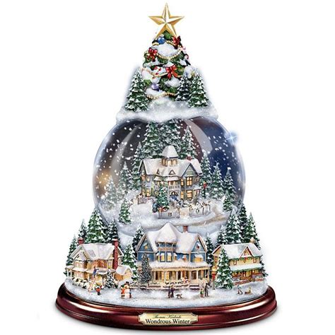 Thomas Kinkade Wondrous Winter Musical Tabletop Christmas Tree With
