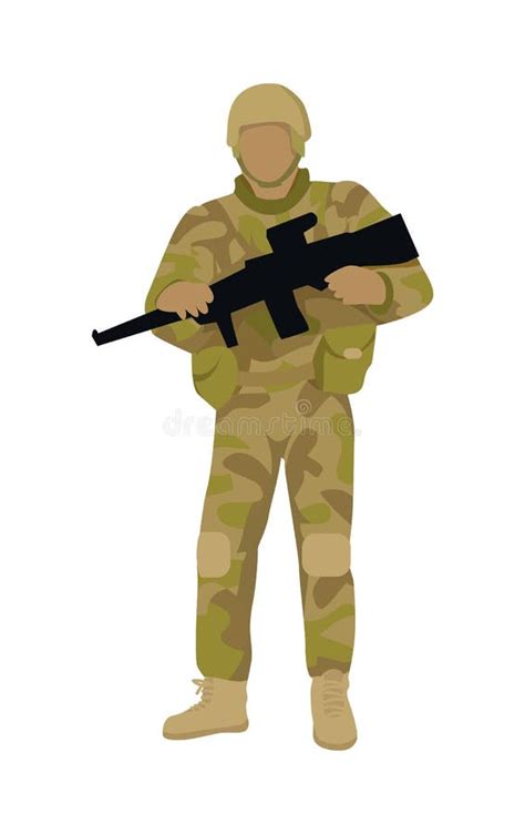 Soldado Del Ejército Los Hombres En Combate Del Camuflaje Uniforman El