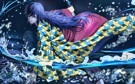 Download Wallpapers Tomioka Giyuu 4k Manga Demon Hunter Battle