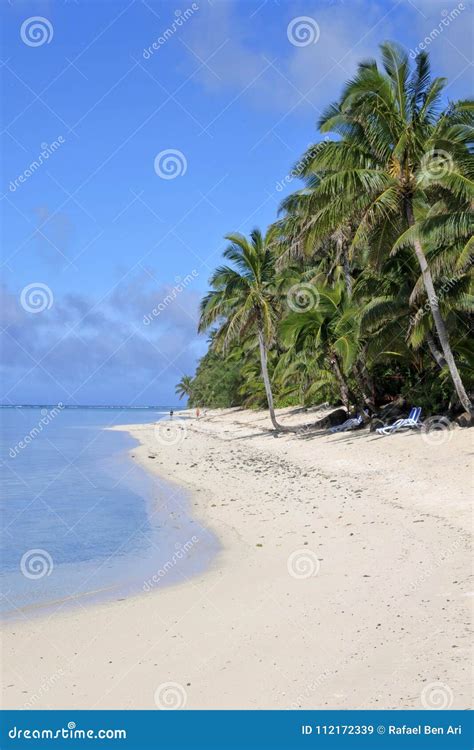 Landscape Titikaveka Beach Rarotonga Cook Islands Stock Image Image