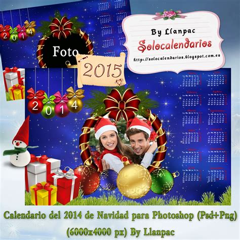 Calendarios Para Photoshop Calendario Del 2015 De Navidad Para