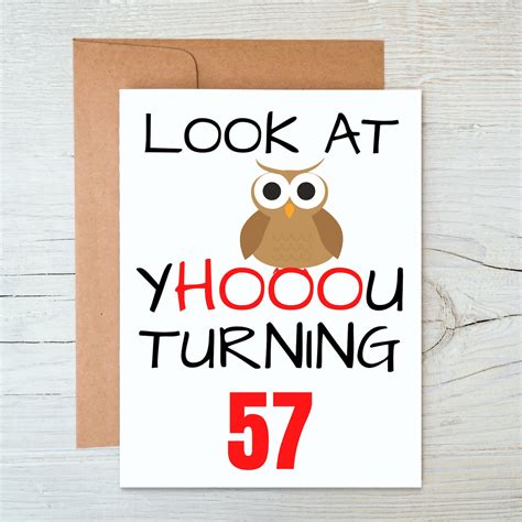 57th Birthday Card Funny 57th Birthday Card 57th Birthday T Idea