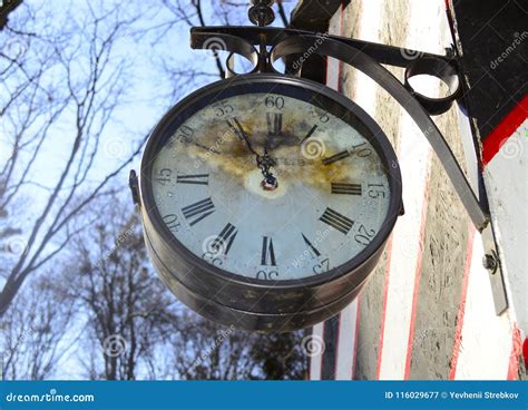 Very Old And Rusty Street Clock Stock Image Image Of White York