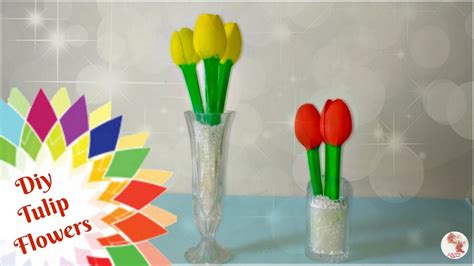Easy Tulip Flowers For Vase Diy Plastic Spoon Crafts