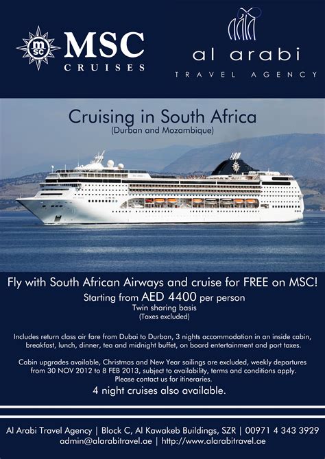 Fly To Durban With Saa Cruise With Msc For Free Great Cruise Offers