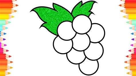 How To Draw Grapes For Kids🍇 Step By Step Drawings Diy Art Coloring