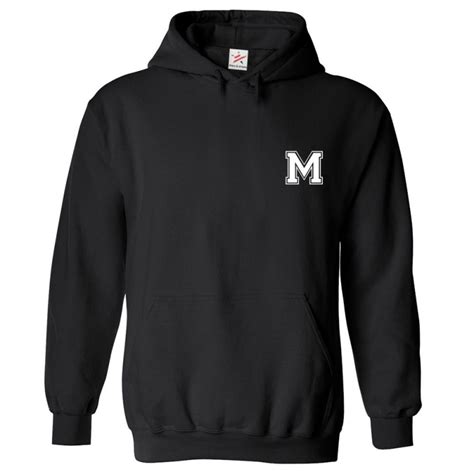 Personalised Front Left Chest Initial Text Printed On Hoodie