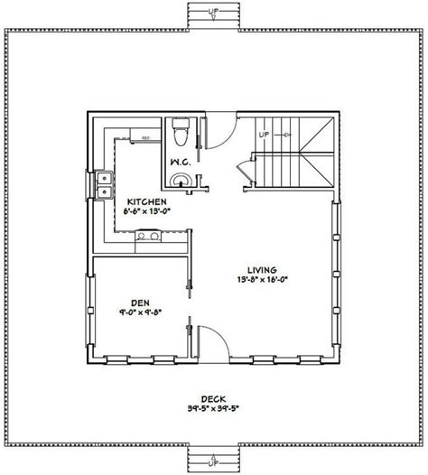 24x24 House 2 Bedroom 15 Bath 1059 Sq Ft Pdf Floor Plan