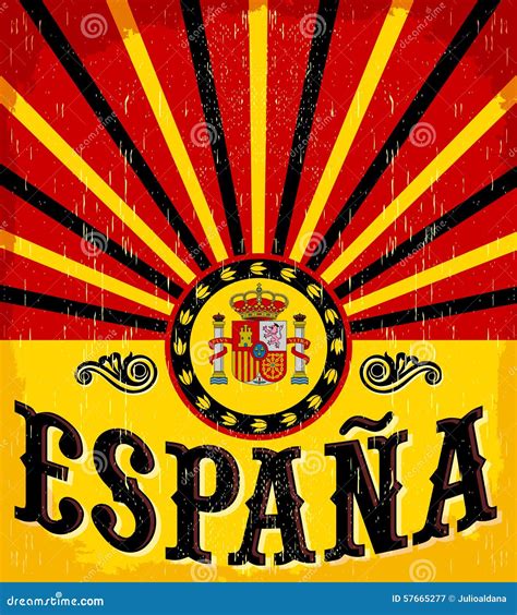 Espana Spain Spanish Text Vintage Card Stock Vector Image 57665277
