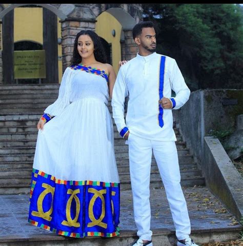 Couple Habesha Kemis Eritrean Clothing Ethiopian Traditional Dress Ethiopian Clothing