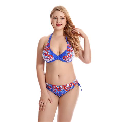 Fat Bikini Women Sexy Plus Size Swimwear Colorful Print Summer Swimming Bathing Suit Floral