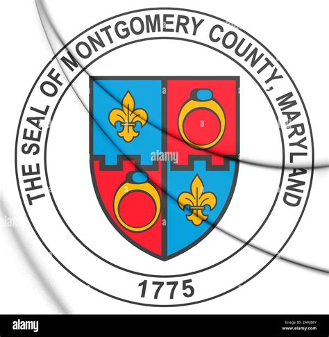 3d Seal Of Montgomery County Maryland Usa 3d Illustration Stock