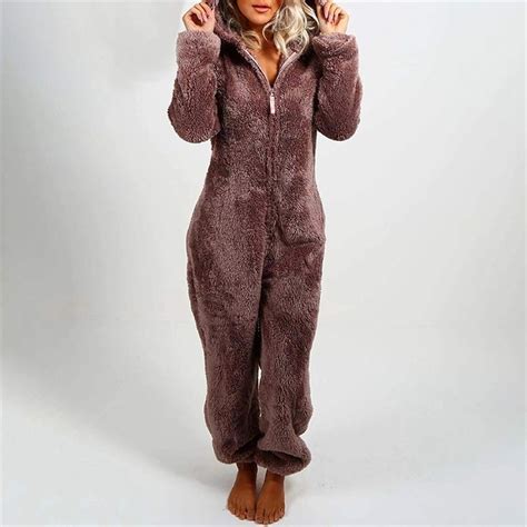 Onesie Womens Cuddly Large Size Jumpsuit Womens Cosy Warm Winter Full Body Suit Fluffy Long