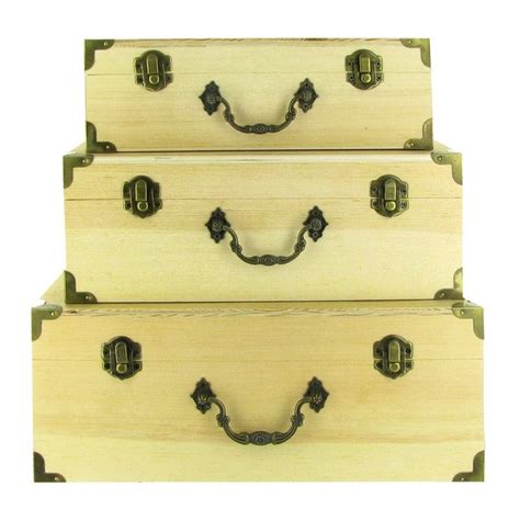Wood Box Set With Antique Hardware Hobby Lobby 130542 Wood Boxes