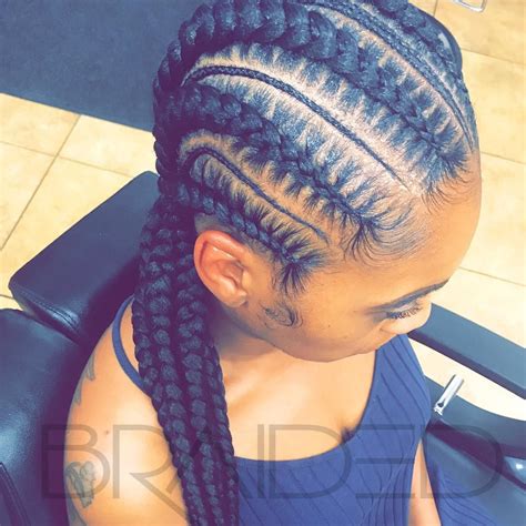 6 feed in braids hairstyles. Book under 6 feed-in braids with micro cornrows on ...