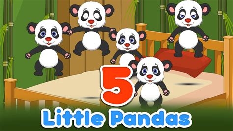 Five Little Pandas Jumping On The Bed Animation Nursery Rhymes And