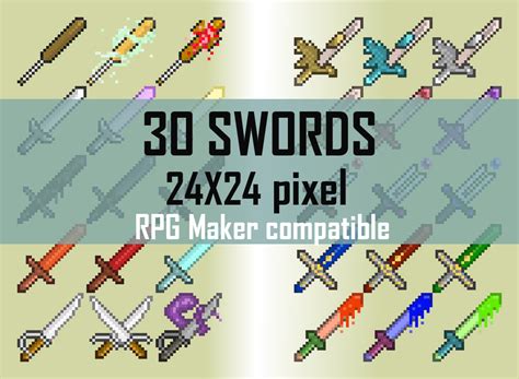 24x24 Rpg Swords Sprites By Limezu