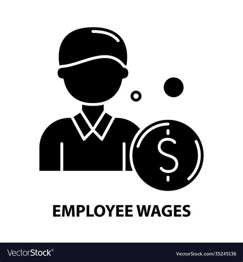 Employee Wages Icon Black Sign Royalty Free Vector Image
