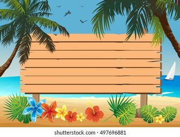 Signboard On Beach Stock Vector Royalty Free Shutterstock