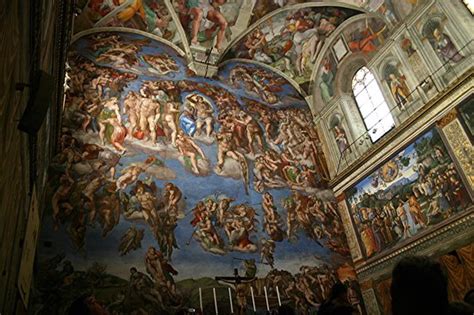 The michelangelo sistine chapel ceiling is famous for its beautiful frescoes. Close up of ceiling panel by Michaelangelo: Downfall of ...