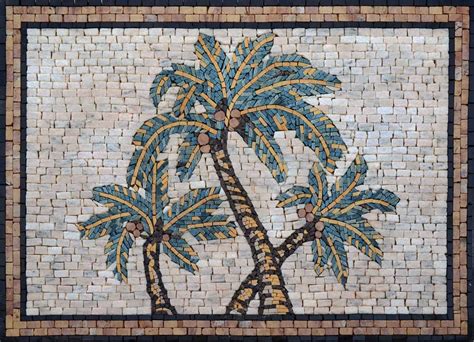 Mosaic Designs The Palms Tropical Tile Murals By Mozaico Inc Houzz