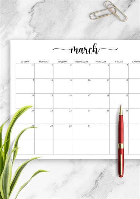 March 2023 Calendar Templates Download Pdf