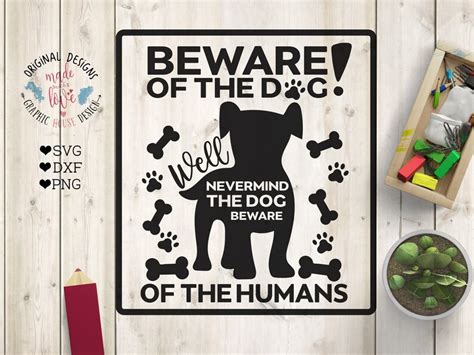 Dog Svg Files Beware Of The Dog Cut File Svg Dxf Png Funny Etsy