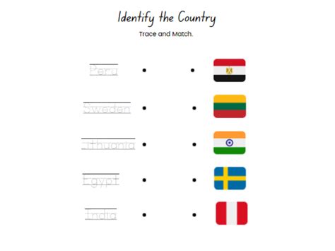 Flags Trace And Match Gráfico Por Lorify Printables · Creative Fabrica