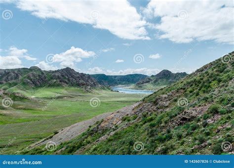 Beautiful Mountains And River Ili In Kazakhstan Stock Photo Image Of