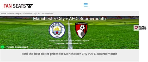 Manchester City vs Bournemouth | Premier league tickets, Manchester city, Manchester city ...