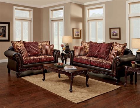 Furniture Of America Ellis Traditional Sofa In Burgundy Chenille Fabric Burgundy Living Room