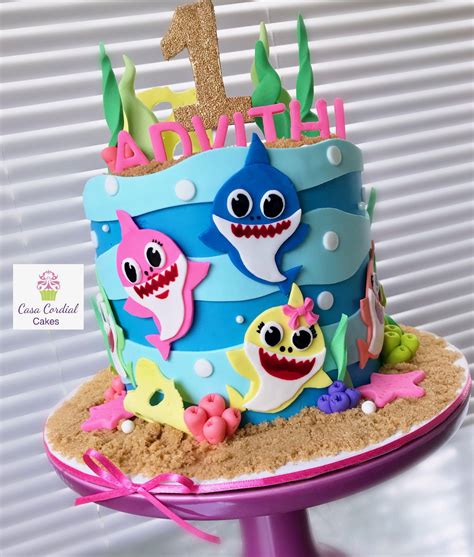 Baby Shark Cake Shark Themed Birthday Party Shark Birthday Party