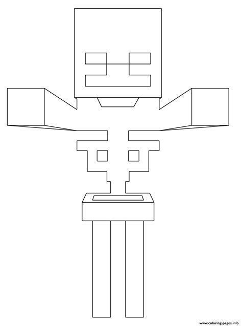 Minecraft Skelotns Coloring Pages Free Coloring Pages
