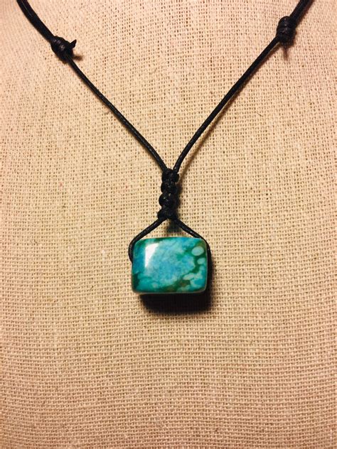 Mens Crystal Necklace Mens Stone Necklace Turquoise Jasper Etsy In