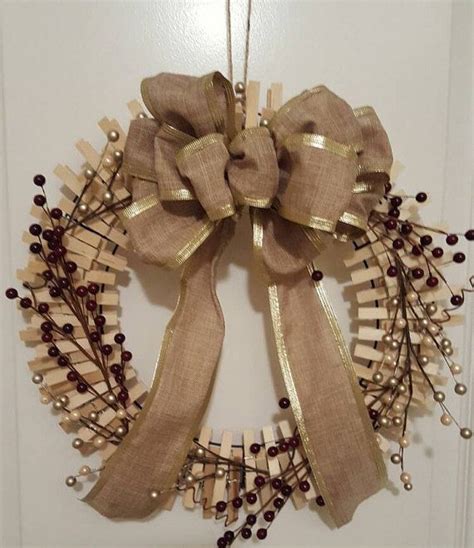 Holiday Clothespin Wreath Clothes Pin Wreath Clothes Pins Crochet