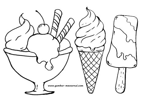 Gambar Mewarnai Ice Cream Mewarnai Gambar 14 Drawing