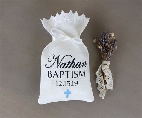 Baptism Favor Bags Personalized For Boys Custom Christening Etsy