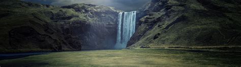 Skógafoss Wallpaper 4k Waterfalls Iceland Cliffs Sun Rays Nature