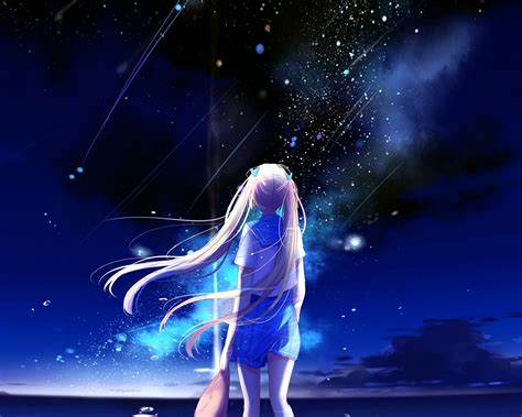 bc anime night space star art illustration wallpaper
