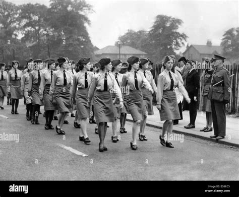 Girls Of The Womens Air Training Corps Attend A Church Parade At Christ