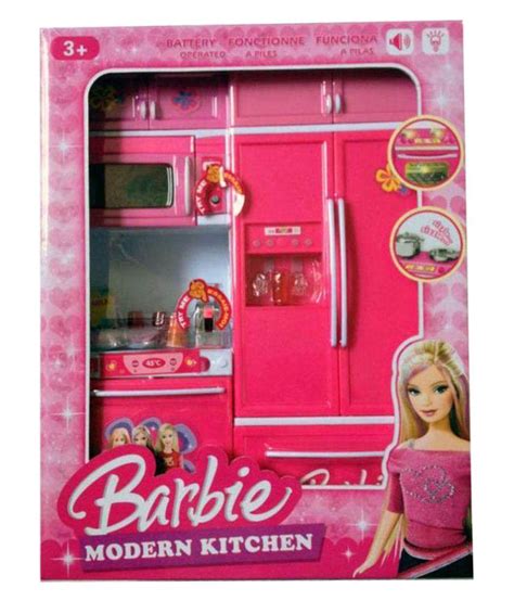 Modern Pink Plastic Barbie Kitchen Set Musical Buy Modern Pink Plastic Barbie Kitchen Set