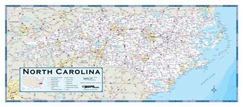 North Carolina Highway Wall Map